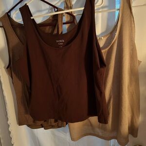 3 XL brown coloured tank tops Dex- Black Tape- Ricki’s the classic new/like new